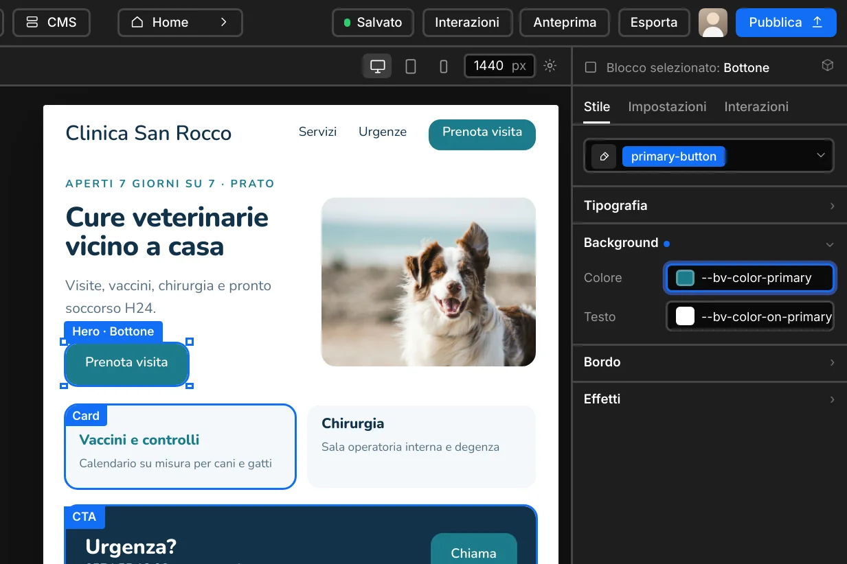 Card — Applica ai blocchi del sito