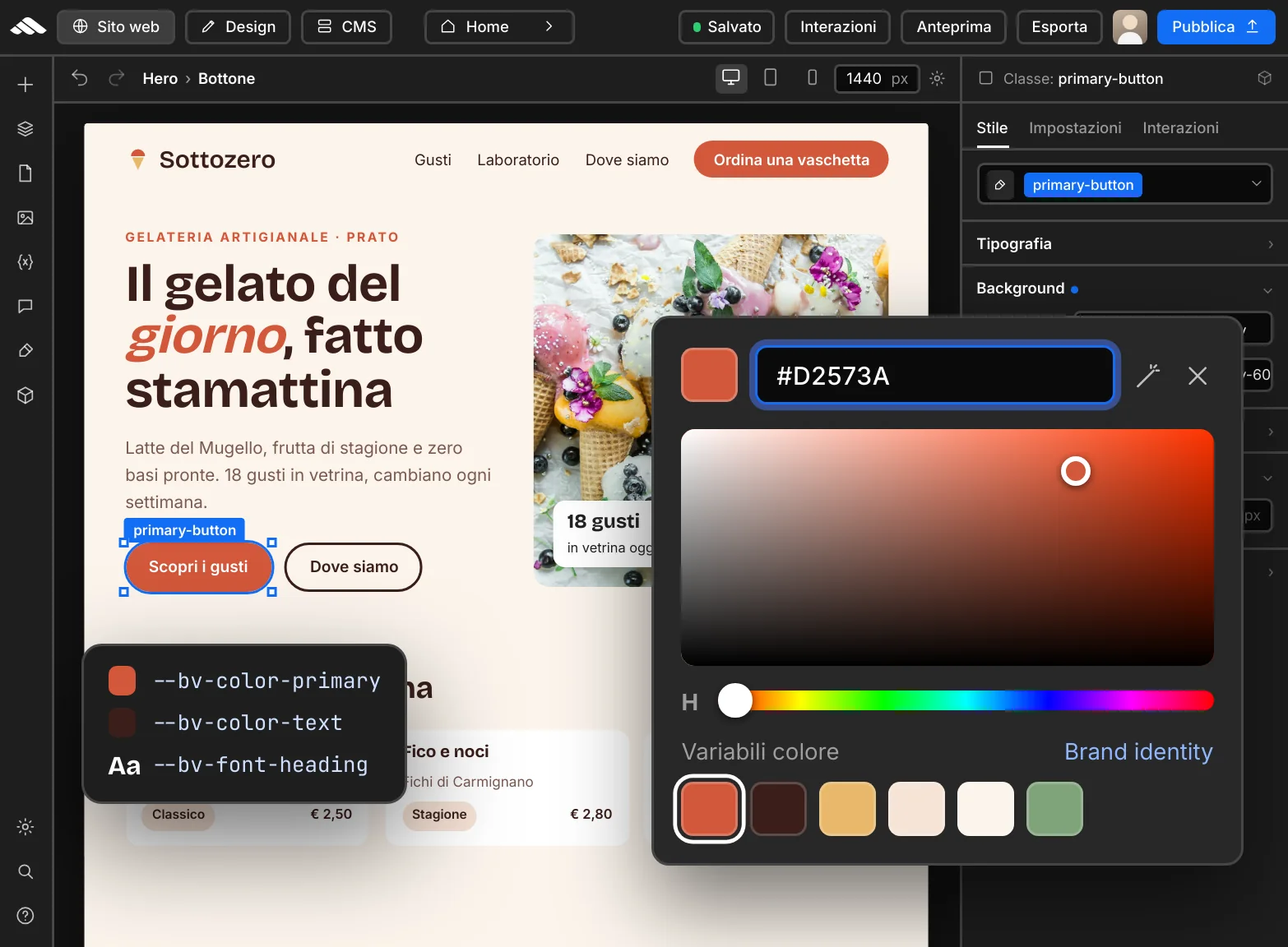 Hero — mosaic / design system (base stack)