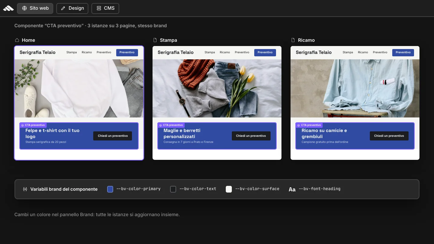 Brand variables on components