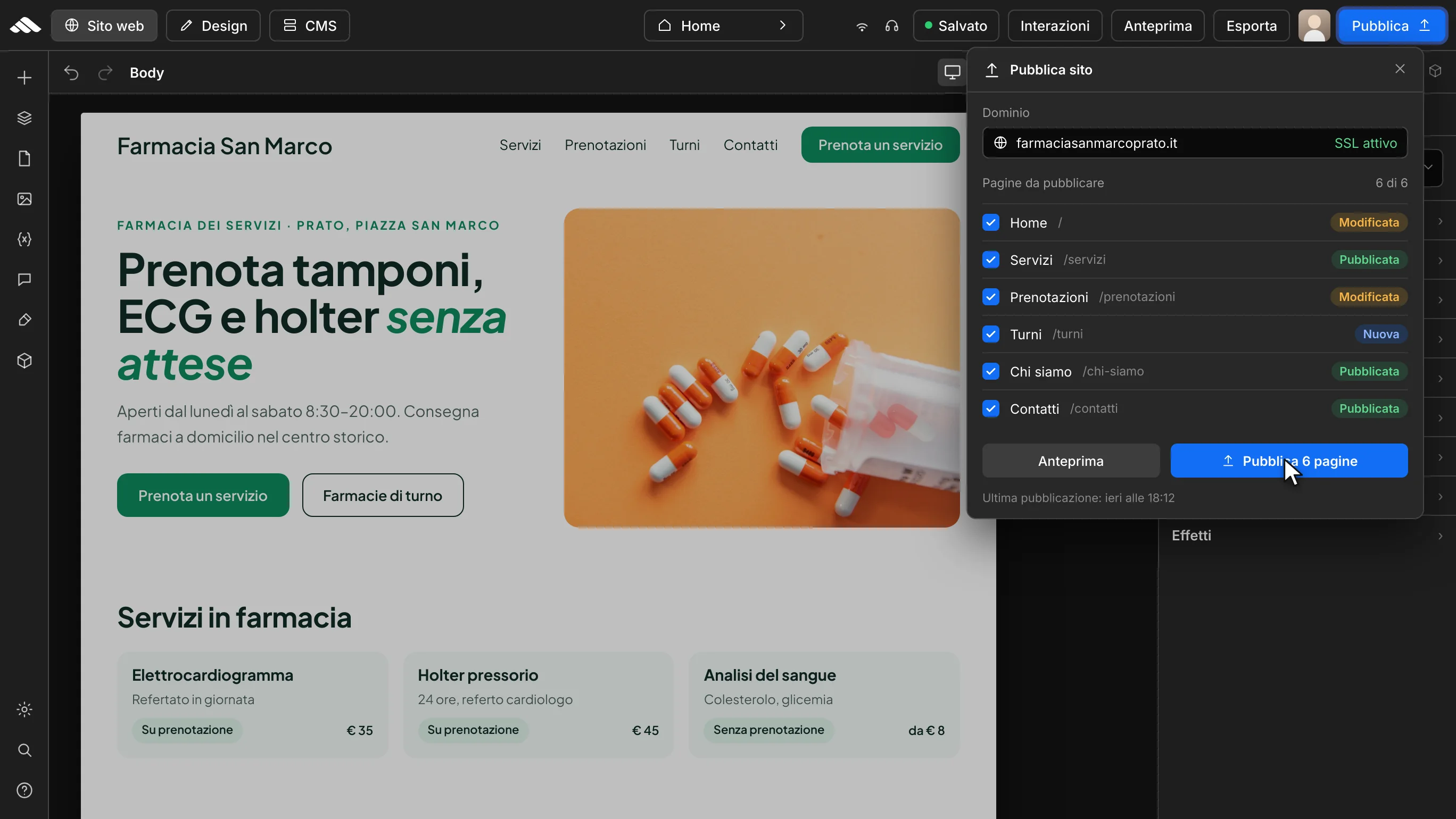Organized publishing of the multi-page project