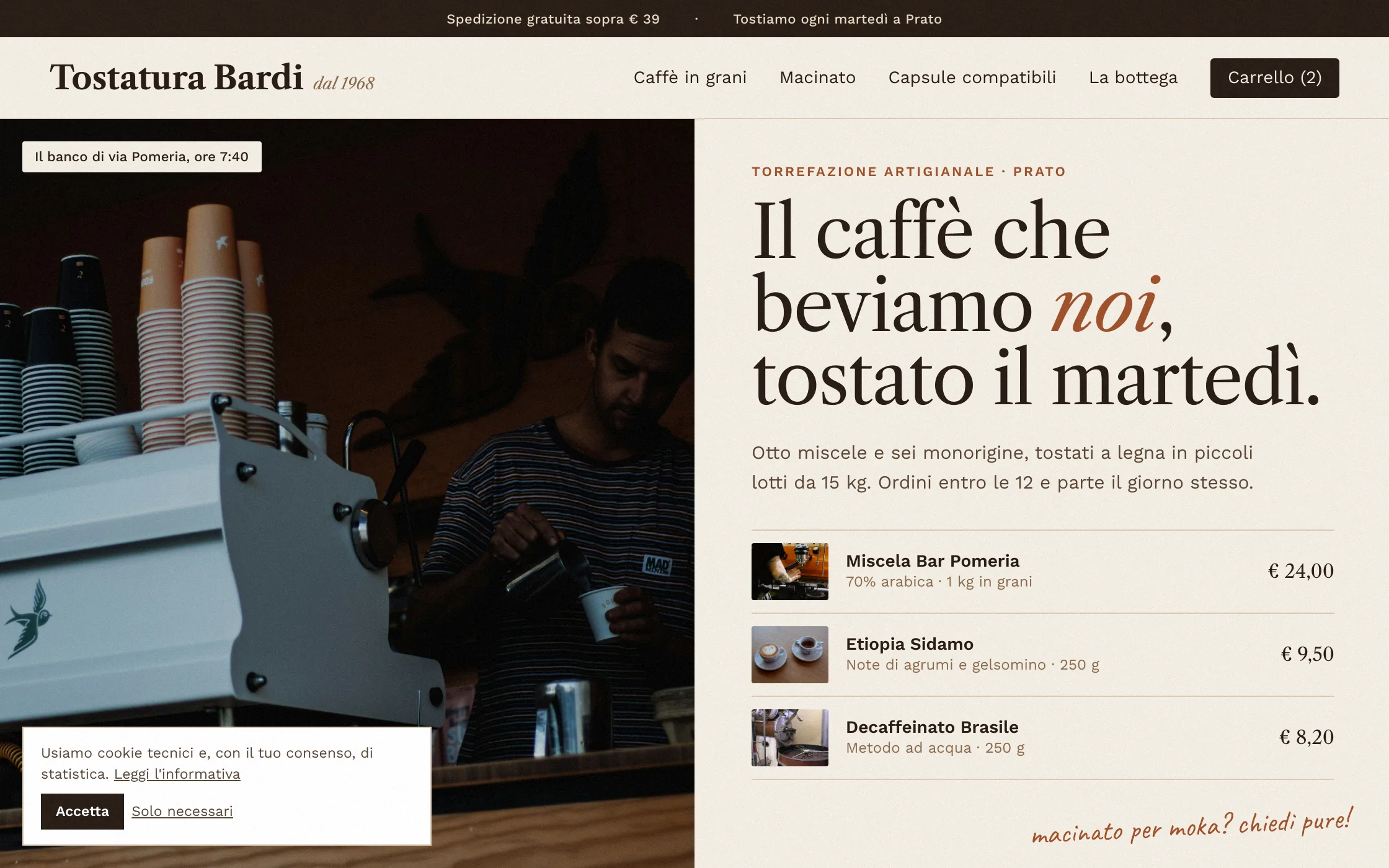 Anteprima Tostatura Coffee Shop