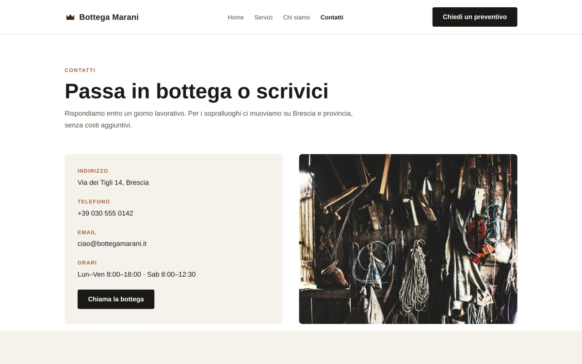 Anteprima Contatti — Impresa Locale