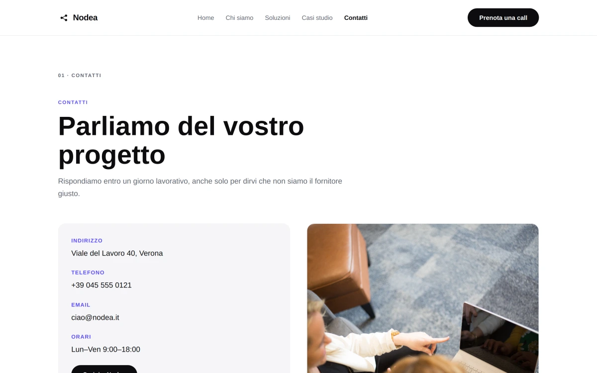 Anteprima Contatti — Software House