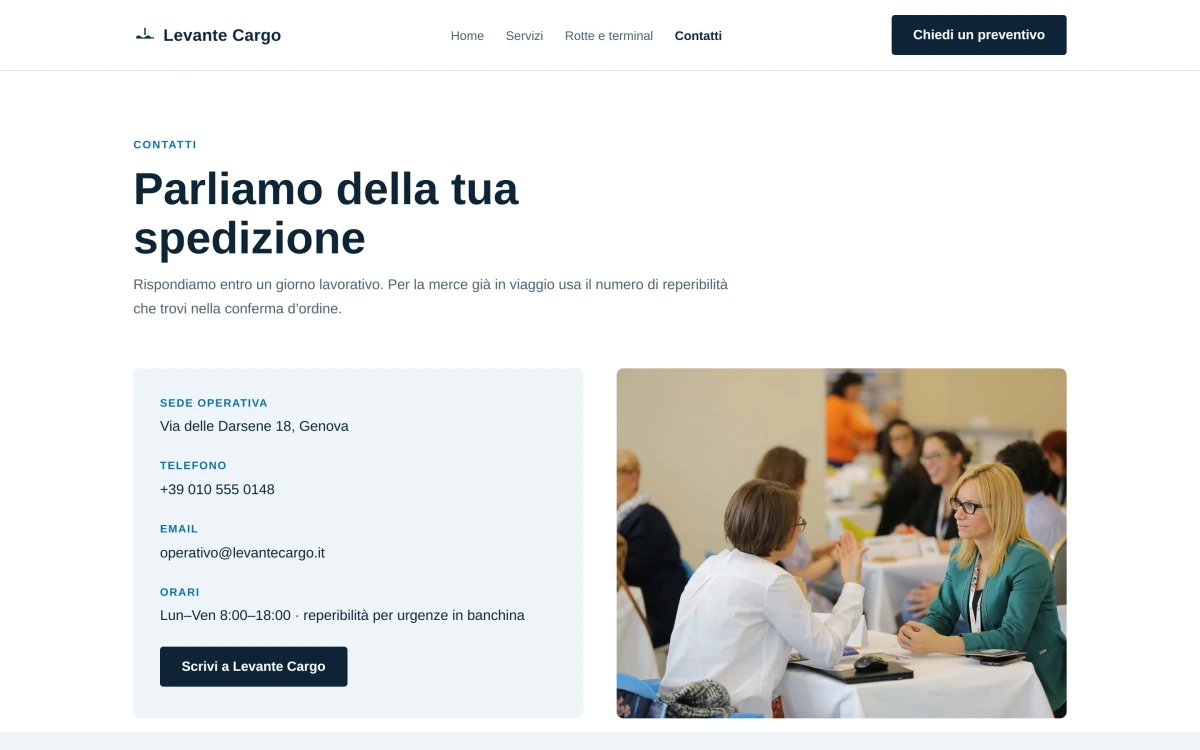 Anteprima Contatti — Trasporto Navale