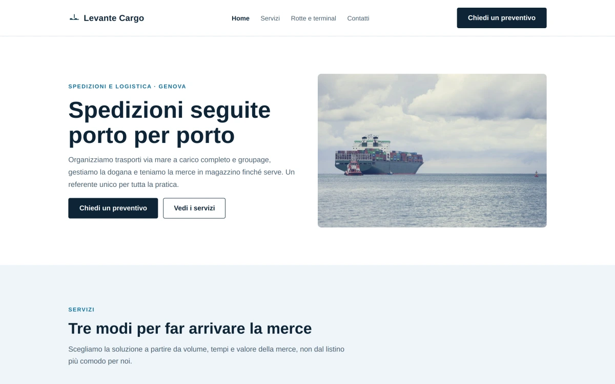 Anteprima Home — Trasporto Navale