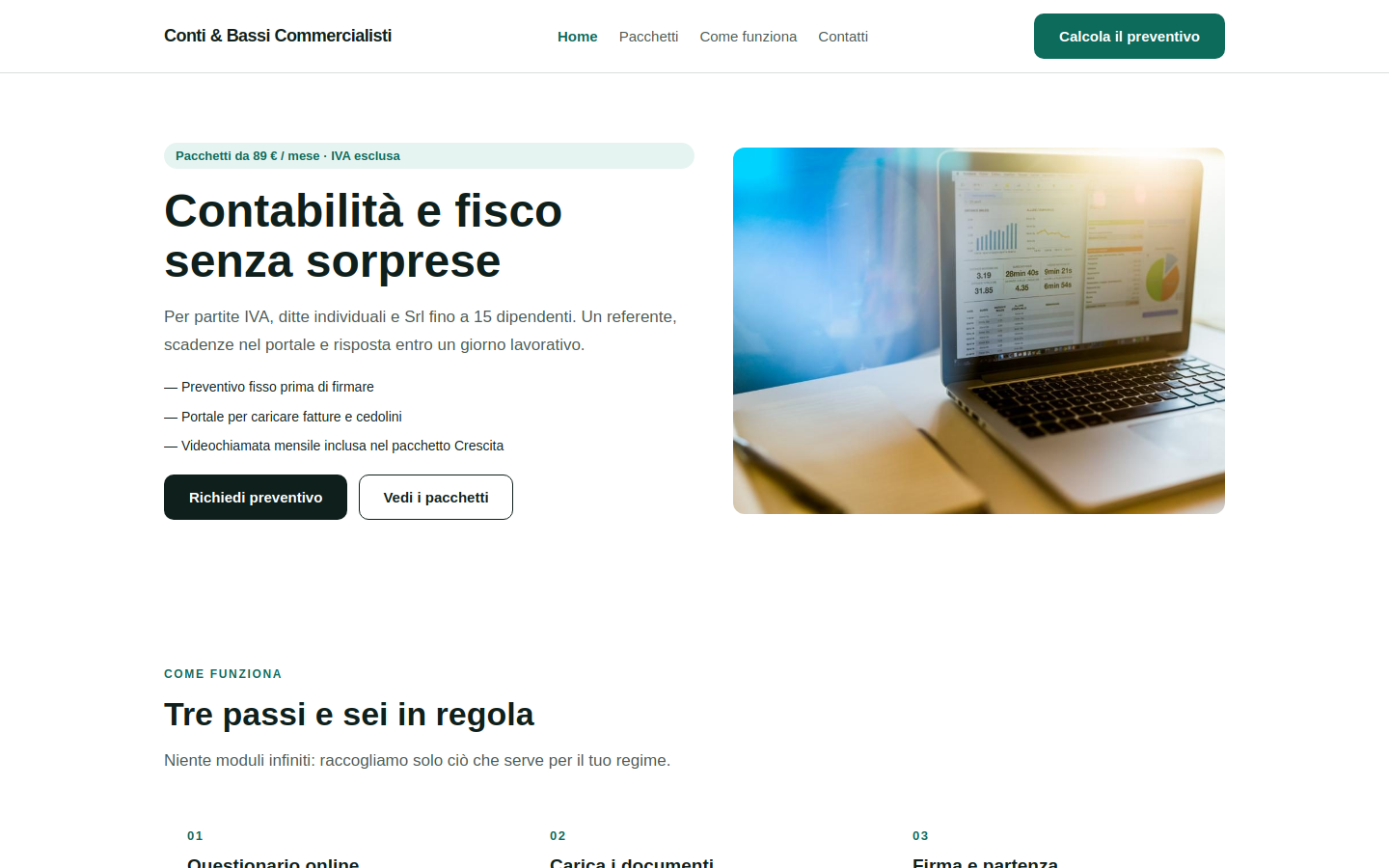Anteprima template Conti & Bassi Commercialisti