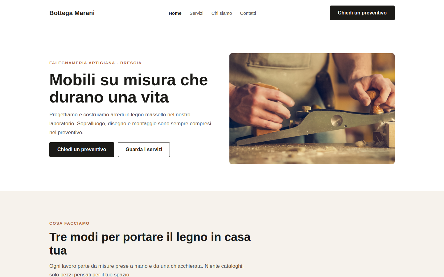 Anteprima del template Impresa Locale