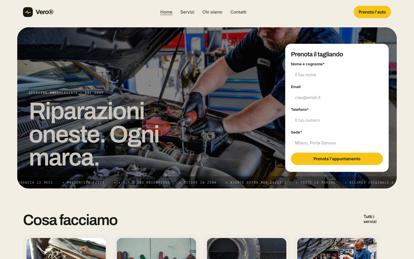 Anteprima template Officina Vero