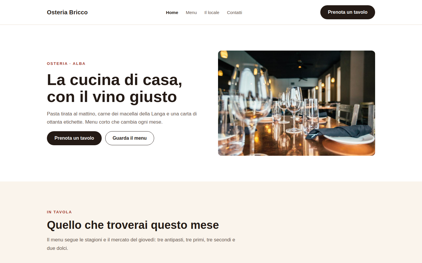 Anteprima del template Osteria di Quartiere