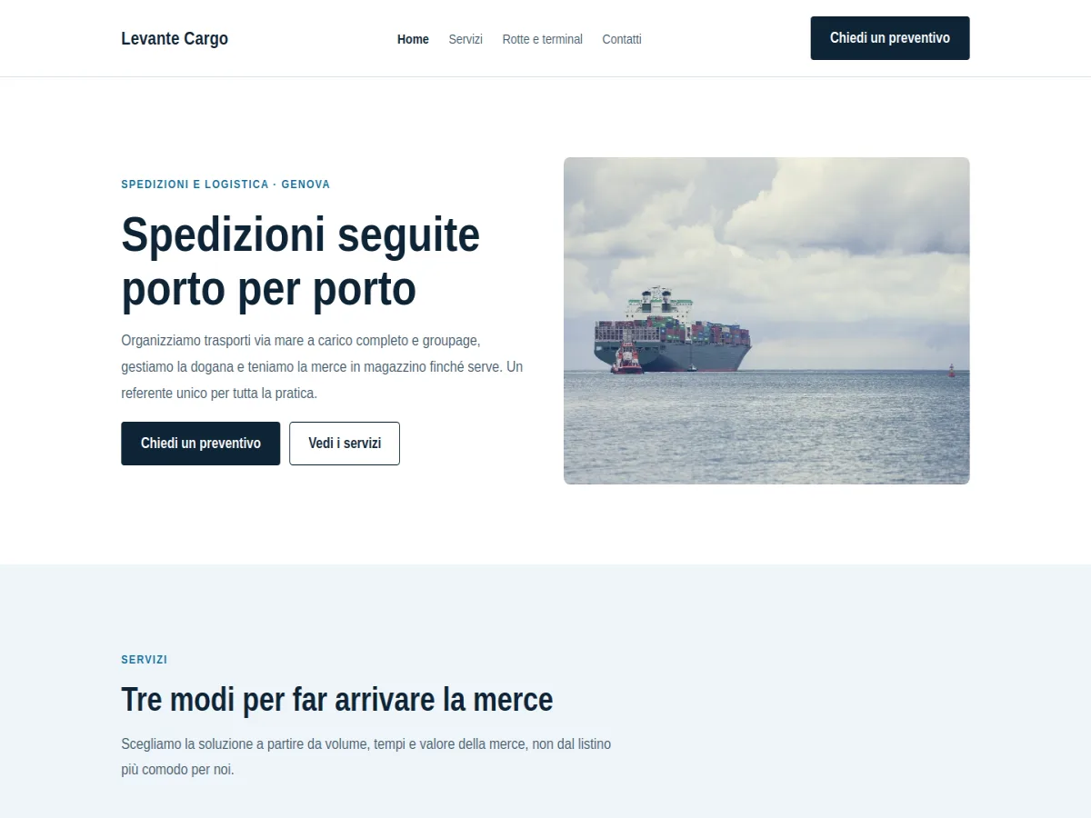 Anteprima template Trasporto Navale